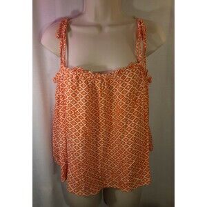 Copper Key NWT Orange Flirty Tie Straps Tank Top Size Large